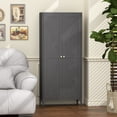 thumbnail image 4 of 65"H Metal Storage Cabinet Kitchen Pantry Cabinet With Adjustable Shelves for Kitchen,Living Room,Dining Room,Office,Black, 4 of 8