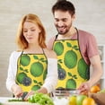thumbnail image 5 of Green Lime Slices Yellow Pattern Apron-Garden Aprons for Women with Pockets-Cotton Linen Waterproof Kitchen Cooking Gardening Aprons Adjustable for Kitchen,Cooking,BBQ and Salon 33x27 Inch, 5 of 7