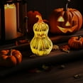 thumbnail image 4 of Starry Night Glass Pumpkins - Illuminated LED Fall Decor with Auto Timer - Sparkling Halloween & Thanksgiving Centerpiece for Bedroom, Mantel, or Entryway, 4 of 5