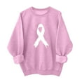thumbnail image 2 of Fznquz Breast Cancer Awareness Work Tops for Women Trendy Pink Sweatshirt Winter Round Neck Fall Womens Tshirts, 2 of 4