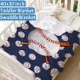 thumbnail image 3 of Baseball Baby Blanket Cozy Soft Swaddle Blanket Boys, Girls, Infant, Newborn Receiving Blankets Birthday Gifts 40"x30" (Toddler) for Pets, 3 of 6