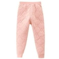 thumbnail image 2 of fnnxnal Quilted Cotton Juniors Pants - Pink, Size 14-15T, Warm Winter Girls Wear with Elastic Waist, Soft Breathable for Cold Weather, 2 of 5
