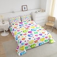 thumbnail image 3 of Rainbow Hearts Print Bedding Set Twin Watercolor Love Heart Comforter Set Colorful Rainbow Duvet Insert White Blue Pink Quilt Comforter Kids Girl Toddler Bedding Comforters & Sets Microfiber Cozy 2pcs, 3 of 5