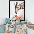 thumbnail image 3 of Designart 'Portrait of A Giraffe With Orange Flowers' Farmhouse Framed Art Print, 3 of 4