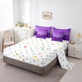 thumbnail image 3 of Purple Rose Bed in a Bag Queen Comforter Set 7 Piece,Diamond Crystal Fluid Art Bedding Set Abstract Ombre Sheet Set with Comforter Romantic Garden Flowers Bed Set,Boho Floral Bohemian Decor, 3 of 6