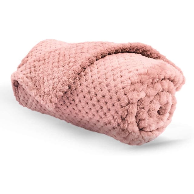 Alfombrilla de felpa de doble cara, lavable, suave y cálida, funda cómoda para mascotas (perros, sofá, cama, coche, caseta, manta), color rosa, 80 x 100 cm.