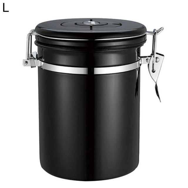 1.5/1.8L Coffee Bean Tea Container Vent Valve Stainless Steel Box Storage Jar