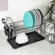 thumbnail image 2 of Compact Two-Tier Black Dish Rack with Drainboard, kitchen organization and storage., 2 of 5