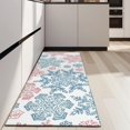 thumbnail image 4 of Blue and Pink Christmas Snowflake Pattern Kitchen Rug Mat,Kitchen Runner Rugs Non Skid Washable,Decorative Kitchen Floor Mats for Kitchen,Sink,Laundry,17"X47", 4 of 5