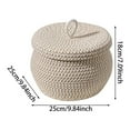 thumbnail image 4 of Home Textile Storage Small With Lid Round Woven Rope Large Capacity Boho Storage Multipurpose Woven for Organizing Toys, 4 of 9