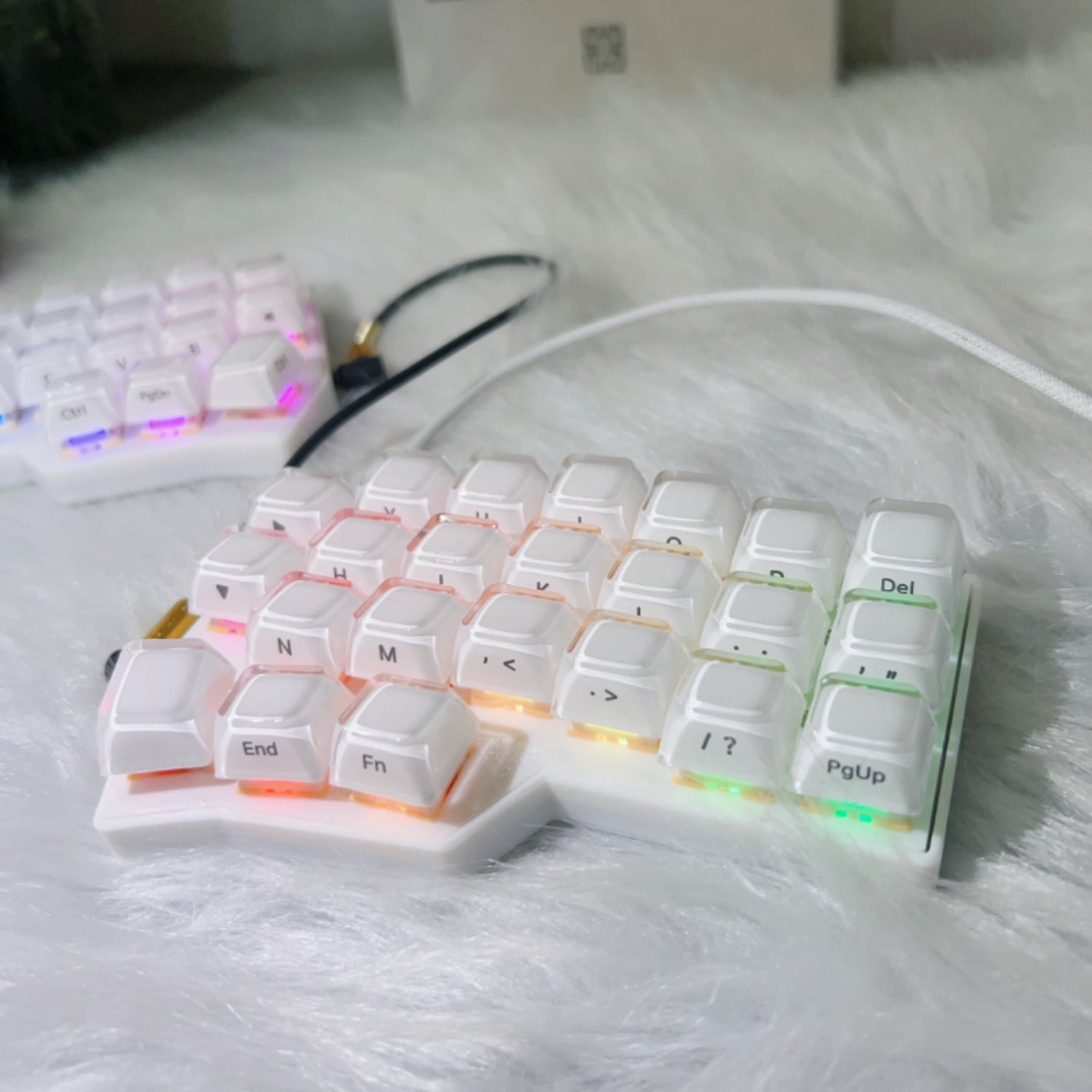 CORNE V4 Split Ergonomic Mechanical Keyboard with Jelly Keycaps, 40% 46 Keys Hot-Swappable QMK/VIAL Programmable RGB Gaming Keyboard Kit