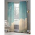 thumbnail image 4 of Retro Teal Cloudy Sky Sheer Curtains for Living Room Bedroom Farmhouse White Clouds Landscape Sheer Curtains 108 Inch Long 2 Panels Set Light Filtering Curtain Window Treatments Drapes, 4 of 6