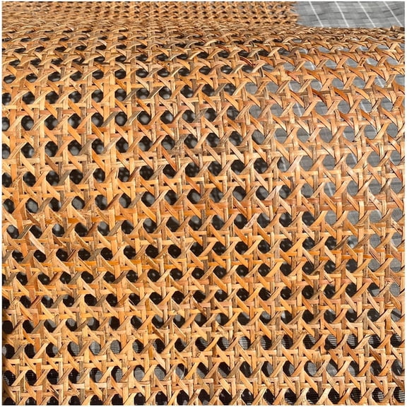 Natural Dark Rattan Cane Webbing Roll, Hexagon Woven Cane Mesh for Cabinet Doors, Chairs, Headboards and DIY Furniture Restoration(0.45x1m/18x39 in)