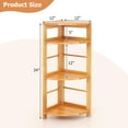 thumbnail image 3 of Gymax 2PCS 4-Tier Corner Shelf w/ Rubber Wood Frame Anti-Toppling Kit for Living Room, 3 of 10