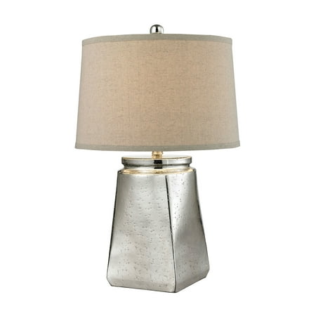 Tapered Square Table Lamp in Silver Mercury