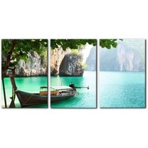 3 Pieces Canvas Wall Art Print Set - Aerial View of Green Forest Wall Art Decor Nature Landscape Wilderness Picture Print on Canvas Modern Artwork for Living Room Bedroom (only canvas)