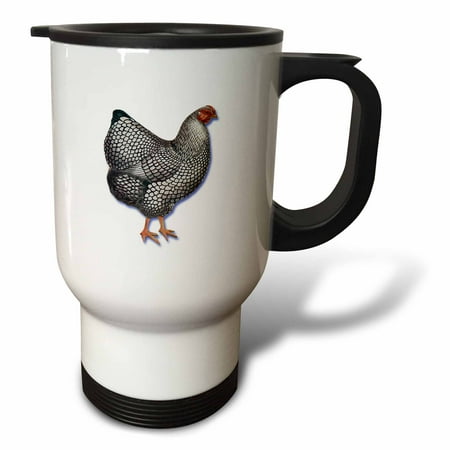 

Hen with White Feathers Edged in Black Victorian Bird illustration 14oz Stainless Steel Travel Mug tm-170779-1