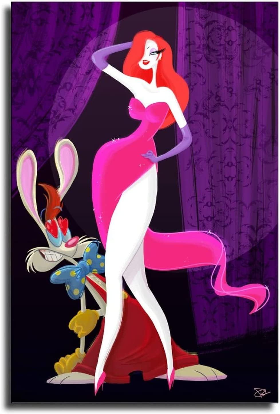 Jessica Rabbit Cartoon Canvas Art Poster And Wall Art Picture Print Modern  Family Bedroom Decor Posters 24X36Inch(60X90Cm) 