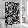 thumbnail image 6 of Vintage Car Bathroom Shower Curtains with 12 Hooks Polyester Waterproof Shower Curtain for Stalls and Bathtubs Automobile Car Parts Engine Print Black Decorative Bathroom Privacy Curtain 54x78 Inches, 6 of 9
