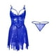 thumbnail image 2 of Gibobby Pijama De Mujer sexy encaje uniformes camisón vestido, Pijamas Mujer Verano Sexy Pijamas Conjunto de pijamas para mujer(Azul,M), 2 of 5