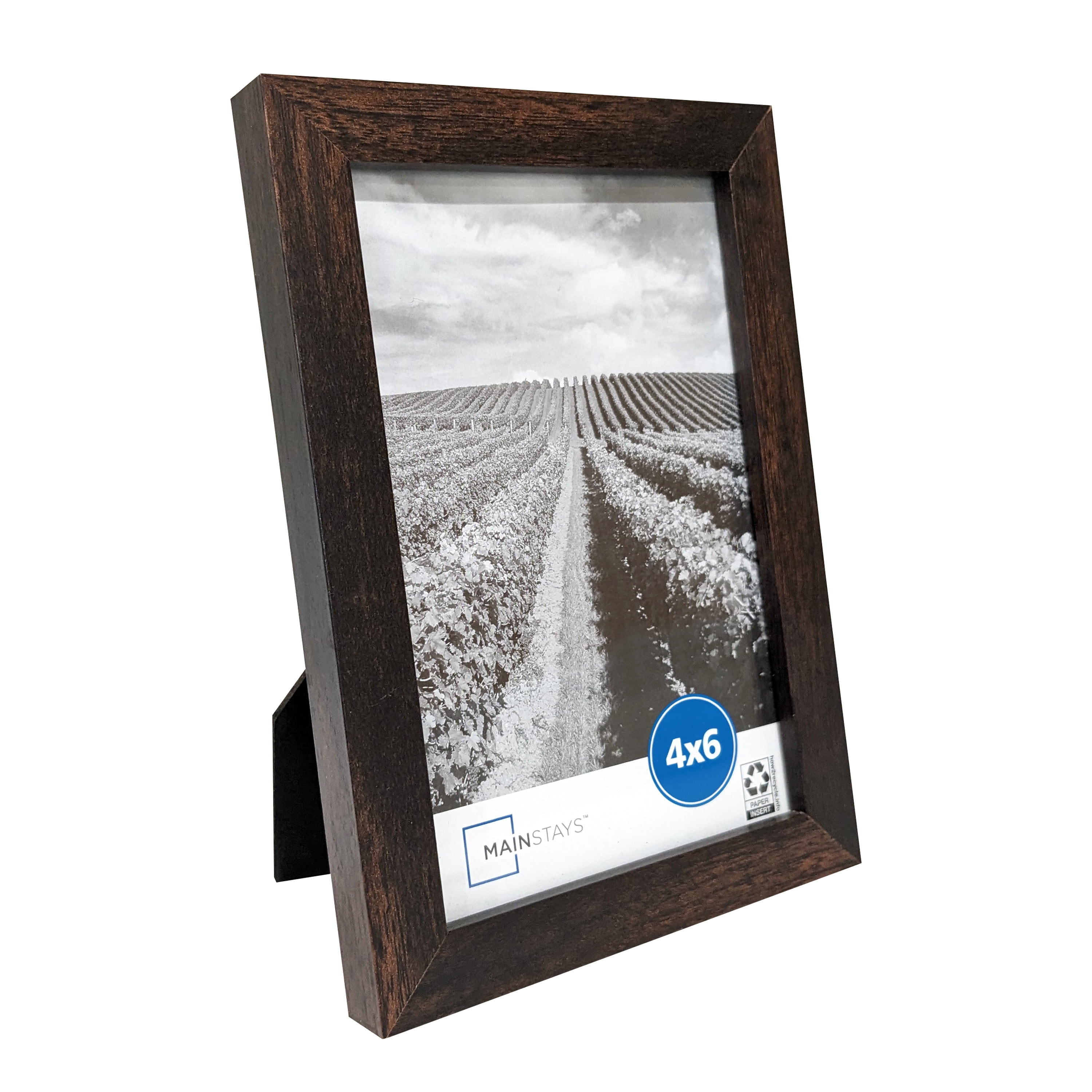 Mainstays – 4x6 Picture Frame – Brown Gallery Linear Program Tabletop & Wall Photo Frame, Set of 3