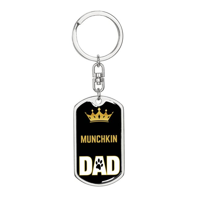 Munch Saucisse Chatons Saucisse Chat Papa Roi Porte-Clés Acier Inoxydable Ou or 18k