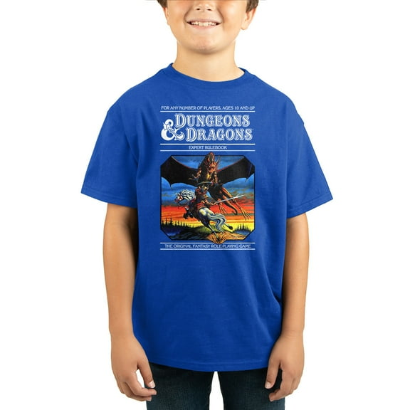 Dungeons & Dragons Role Playing Game Youth Boys Blue Graphic Tee Shirt-Medium