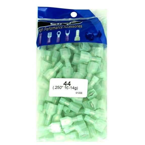 DNF 100 Pack 16-14 Guage Male Fully Insulated Nylon Spade Connector Quick Disconnects .250"