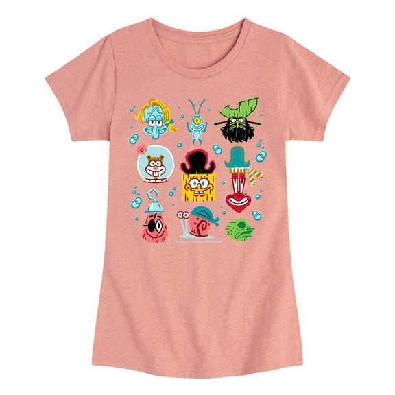 The Spongebob Movie: Search For Squarepants - Grid - Youth Girls Short Sleeve T-Shirt
