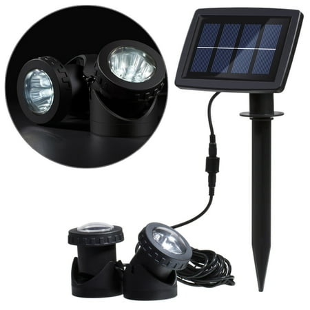 Pure White Led Pool Light Lixada Solar Powered Super Bright 2 Underwater Lamps 12 LEDs Light Sensor Projector Light Garden Pool Pond Yard Submersible Spotlight Outdoor Landscape Lighting Use White ()
