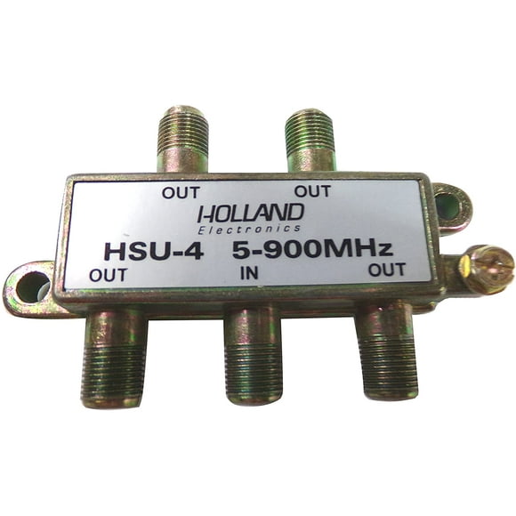 Digiwave Connecteur de Câble Électronique 4-Way Splitter 5-900MHz, Catv(2 Pack/ordre), Argent (HSU-4)