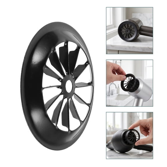 OULII 2-Pack Black Mesh Front Grille Replacement Cover for Hair Blower with Improved Dust