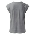 thumbnail image 5 of Baqcunre Womens Shirts Women Cap Sleeve Summer Casual Tops V Neck Solid Color Casual Shirts Loose Fit Blouse Womens T Shirts Workout Tops For Women Grey XXL, 5 of 5