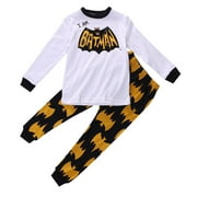 Angle View: Hirigin Lovely Kids Boys Girls Spider Man Batman Warm Cotton Pajamas Set Sleepwear Nightwear Pajamas Set 2-8Y