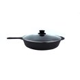 thumbnail image 3 of Crucible Cookware 12-Inch Cast Iron Skillet Set (Pre-Seasoned), Including Large &amp; Assist Silicone Hot Handle Holders, Glass Lid, Cast Iron Cleaner Cha, 3 of 8
