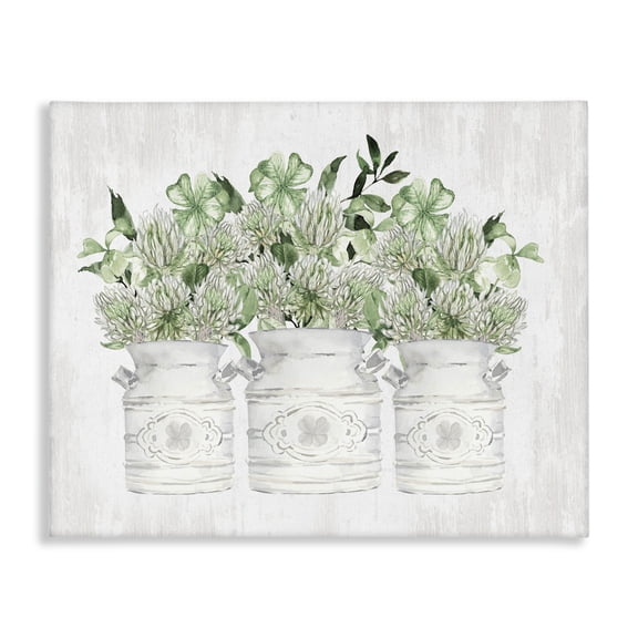 Stupell Industries Farmhouse Rustic Shamrock Bouquets Canvas Art, 30 x 24, by Lettered and Lined
