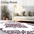 thumbnail image 2 of ODIKA 4'x6' Machine Washable Non-Slip Area Rug, Damask Nouveau Swirl Transitional Heirloom High Traffic Rug with Pad, Brown, 553655, 2 of 8