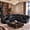 Black, variant on Gewnee Air Leather Oversized Power Recliner Sectional Sofa with Cup Holder for Living Room Home Office Theater Room, Beige White(Creamy)