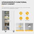thumbnail image 5 of SUNCROWN Metal Storage Cabinet with Wheels,75” White Lockable Storage Cabinet with Doors and Shelves,Garage Storage Cabinet with Pegboards for Home,Office,Gym,Basement, Kitchen Pantry,Warehouse, 5 of 6