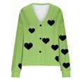 thumbnail image 4 of Kaemgyyd N Women's Cardigans Casual Heart V Neck Button up Knit Sweater Tops Fall Long Sleeve Loose Fit Outerwear Coats, 4 of 4