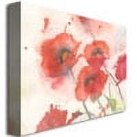 Trademark Fine Art Shelia Golden 'Swaying Red Poppies' Canvas Art 35x47 Inches (SG0459-C3547GG)