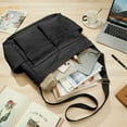 thumbnail image 6 of AOUNQ Canvas Tote Bag Messenger Bag,Vintage Crossbody Bag for Women Men,Casual Shoulder Laptop Bags for School Work Travel,Black, 6 of 6