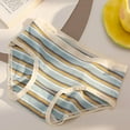 thumbnail image 2 of Besolor Cotton Underwear for Women Striped Breathable Ladies Briefs High Waist Underwear Panties, 2 of 5
