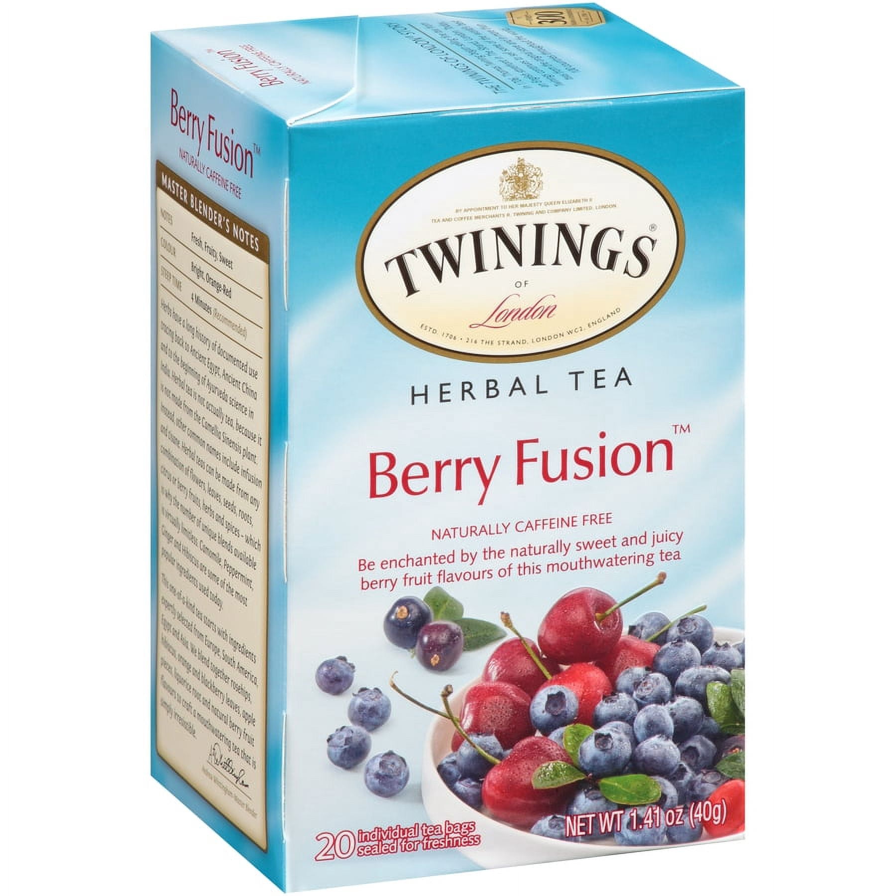 Twinings Berry Fushion Herbal Tea Bags, Caffeine Free, (6) 20 Count Boxes (120 Ct.)