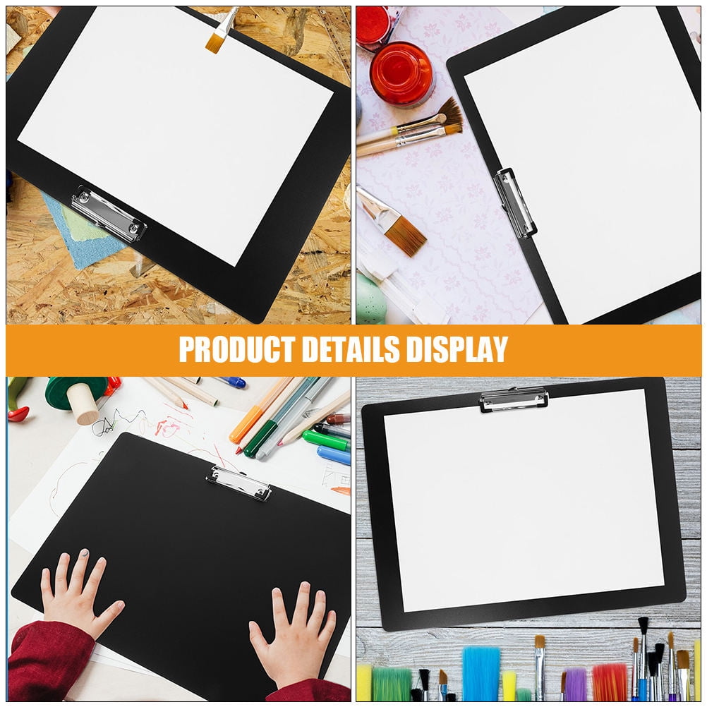 FOMIYES 3-Pack Portable Black A3 Clipboards with Writing and Secure Clip for Office, School, and Home Use