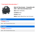 thumbnail image 2 of Main Air Flap Actuator - Compatible with 2004 - 2007 Chevy Monte Carlo 2005 2006, 2 of 3