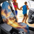 thumbnail image 3 of Uorisanigo Car Seat Cover Towel Waterproof Non-Slip Vehicle Seat Protector Universal Fits Cars SUVs Trucks, Great for Gym, Pets, Outdoor Sports(Yellow Sunset Palm Tree), 3 of 6