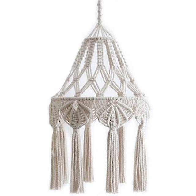 Woven Lamp Shade Macrame Wall Hanging Lamp Room Coffee Restaurant Decoration Tapestry Lampshade Bedroom Decor hwy