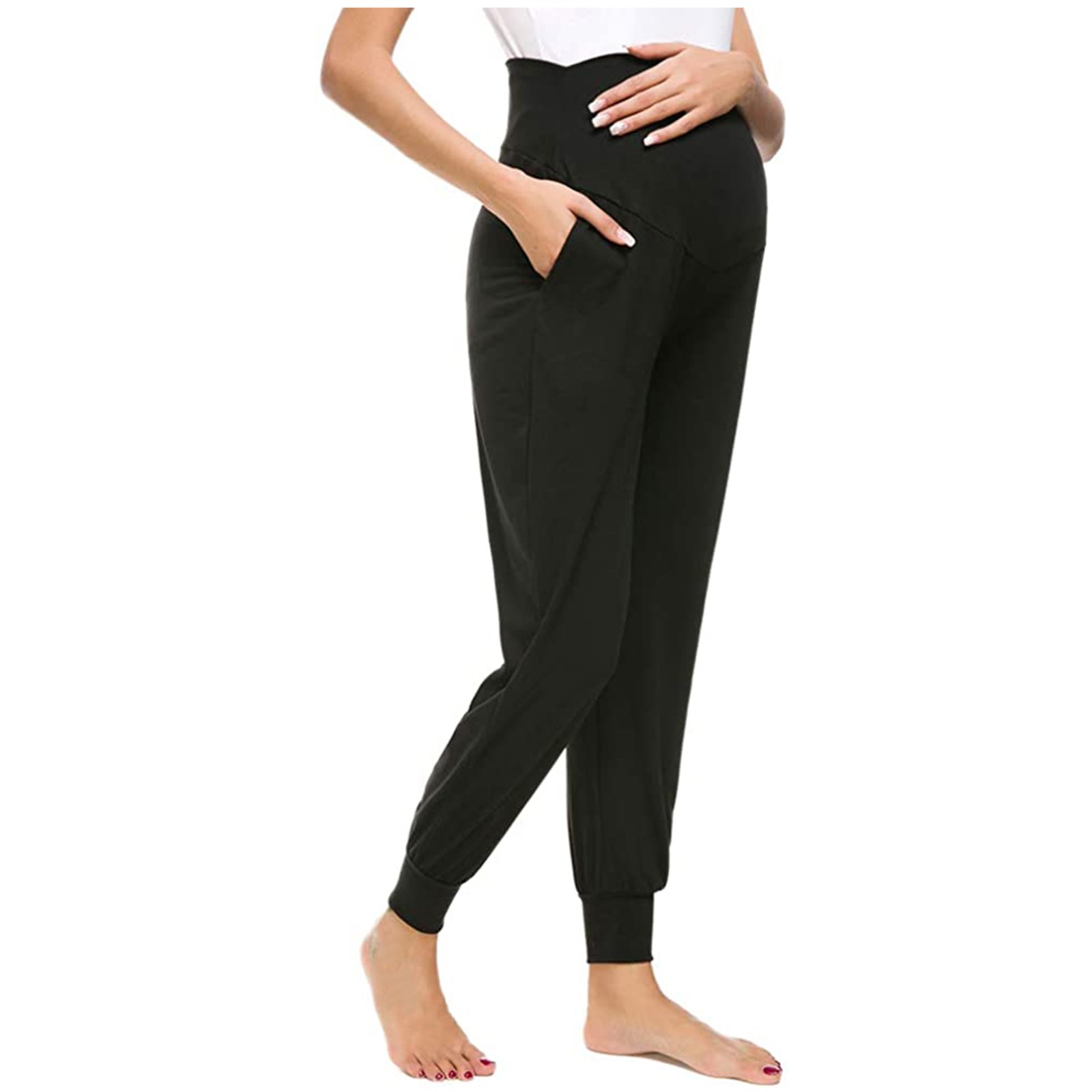 Dezsed Maternity Pants Clearance Women's Solid Color Casual Stretchy ...