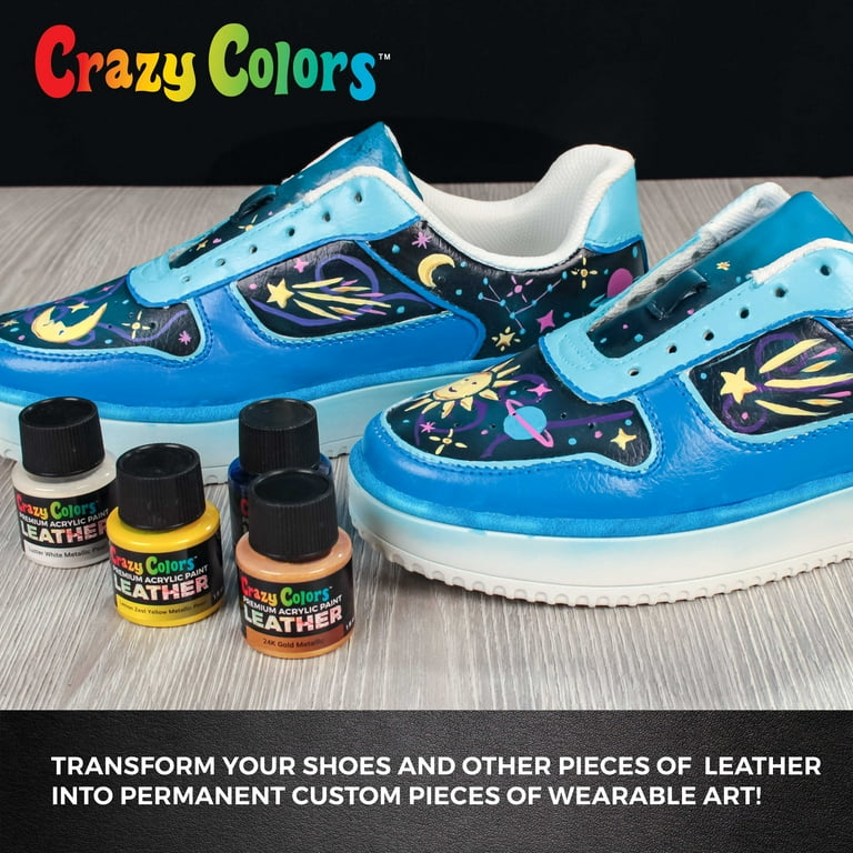 Crazy Colors Premium Acrylic Leather and Shoe Paint Kit, 13